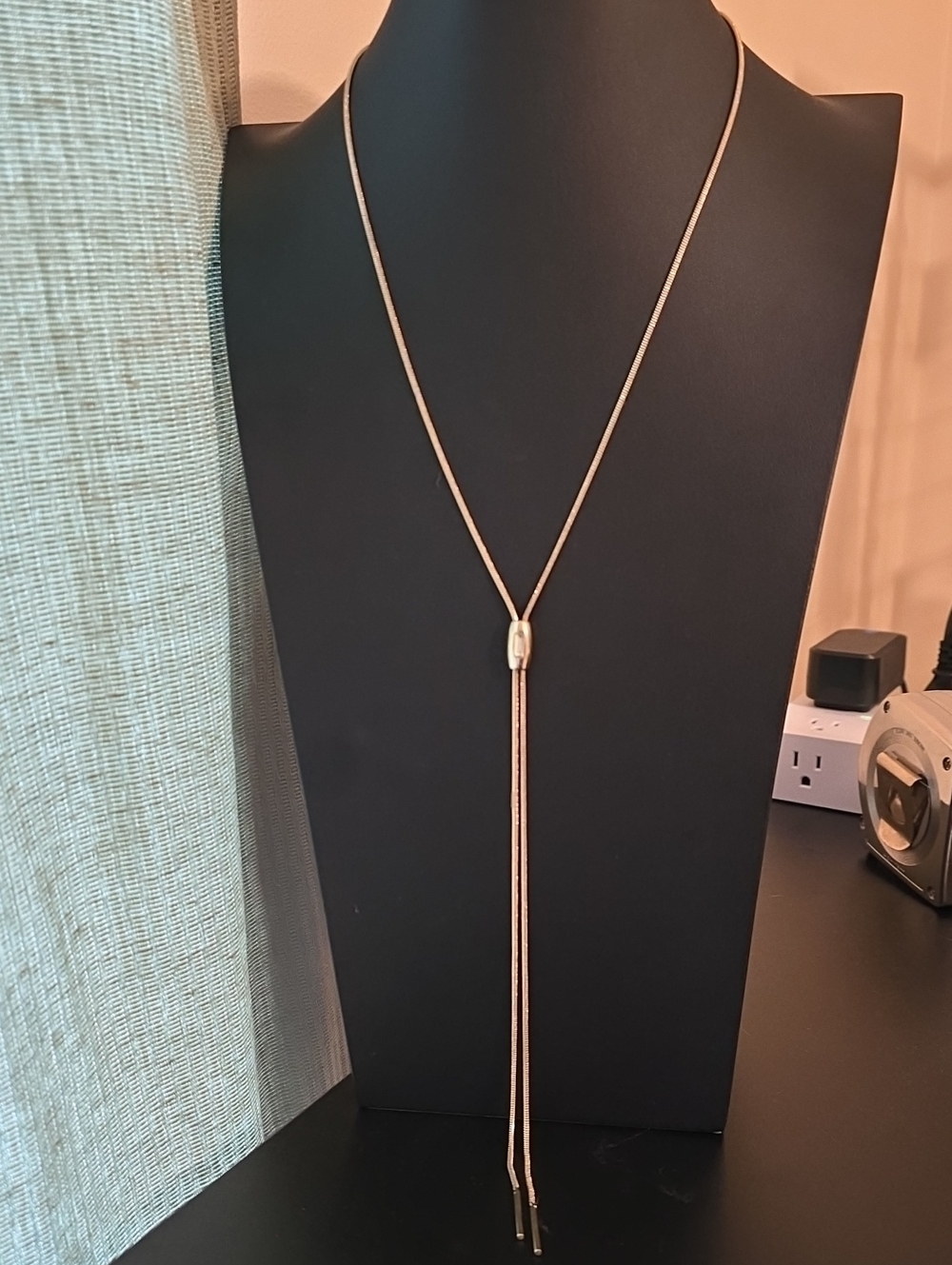 Women's Gold-Tone Lariat Necklace with Sliding Bead